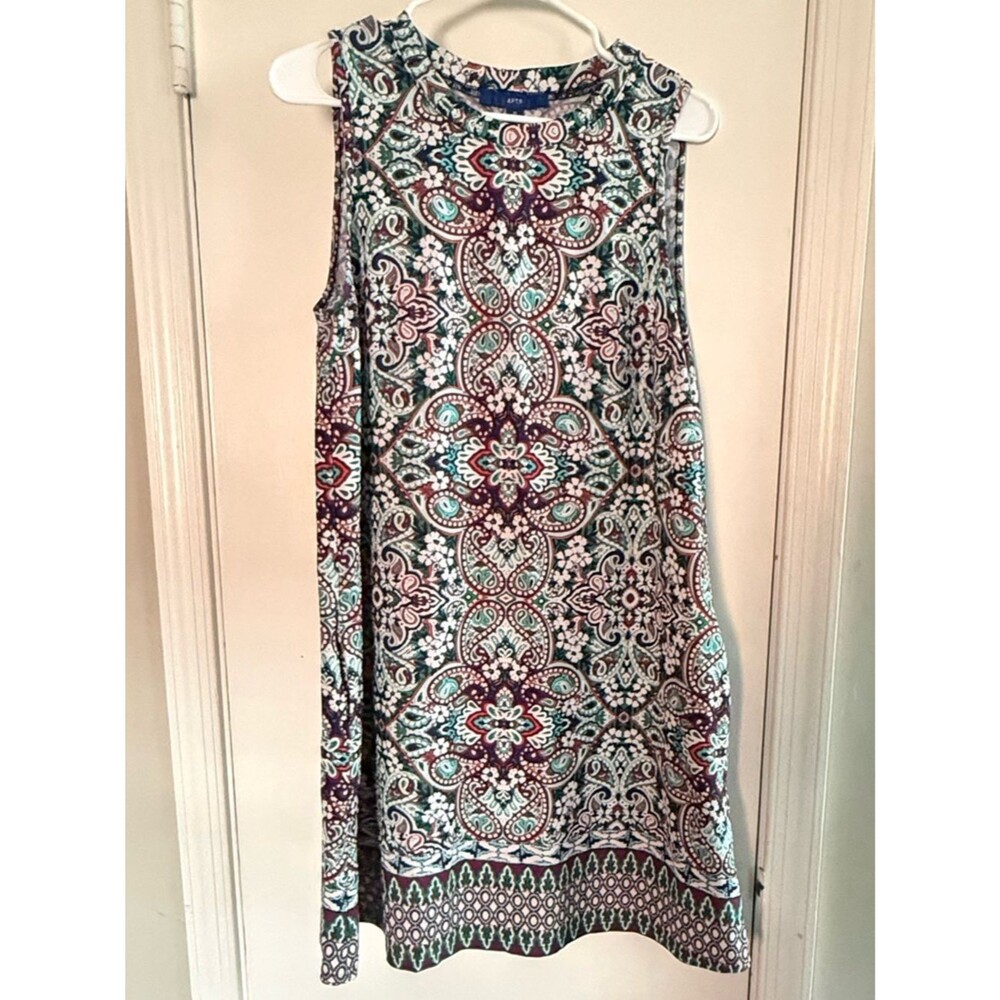 Apt. 9 Sleeveless Paisley Shift Dress with Pockets - Size M